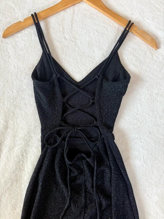 Windsor Elegant Black Sparkle Lace-Up Back Evening Gown (Size XS) NWT - Picture 15 of 16